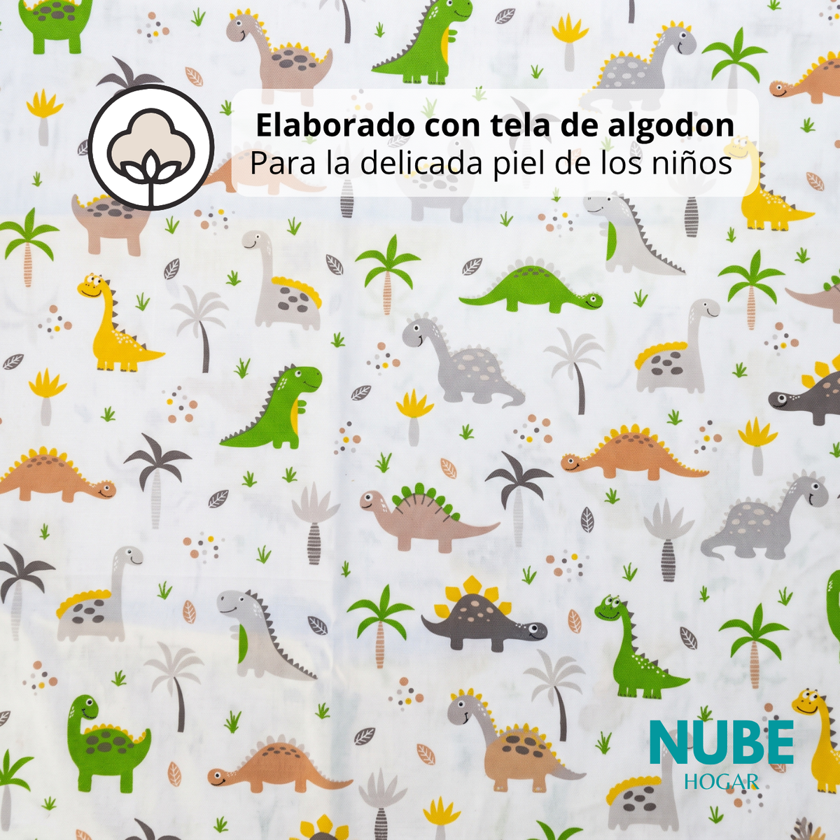 Almohada Infantil Dino 30cm x 45cm